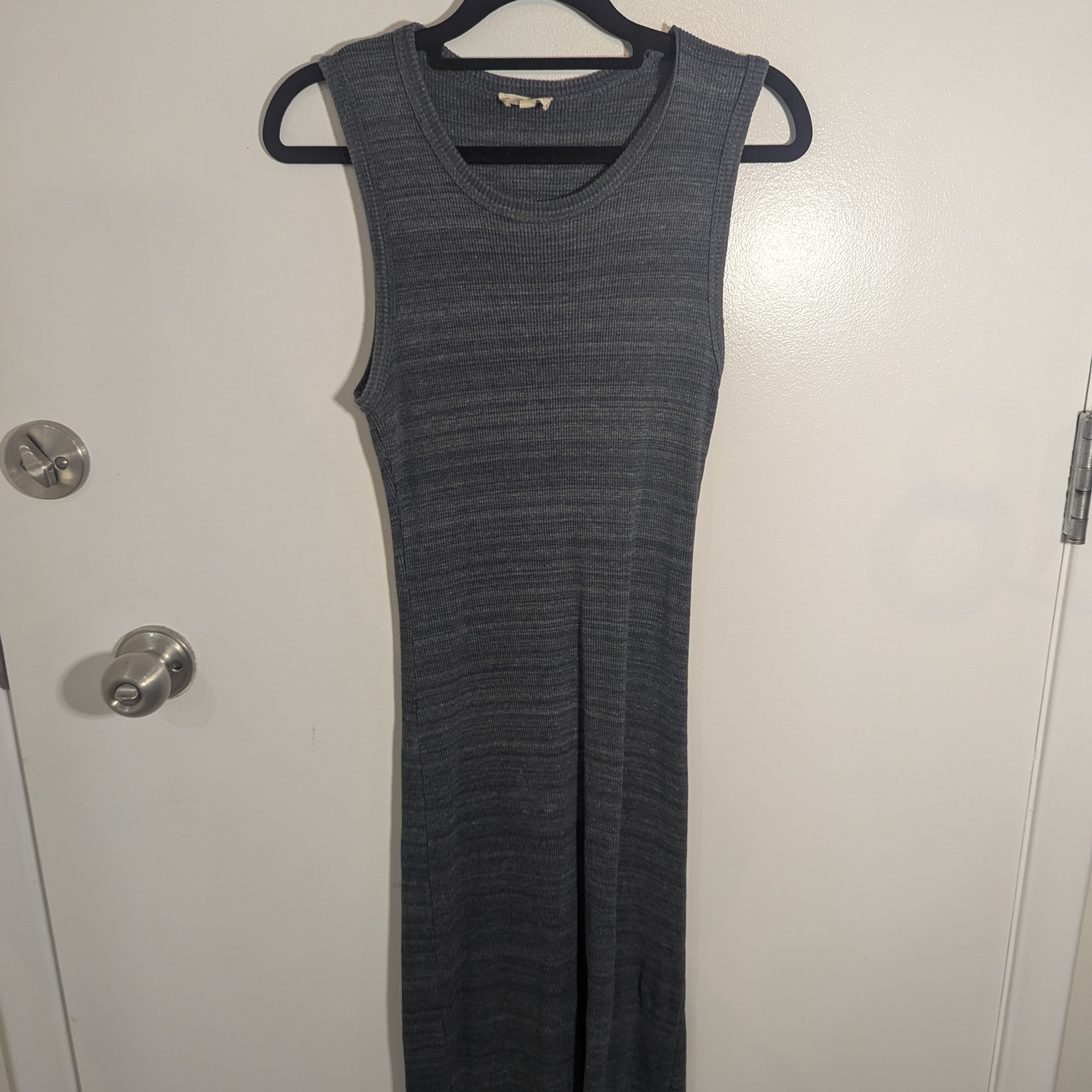 Wilfred Free Bruni Ribbed Midi Length Tank Dress | Dark Heather Grey